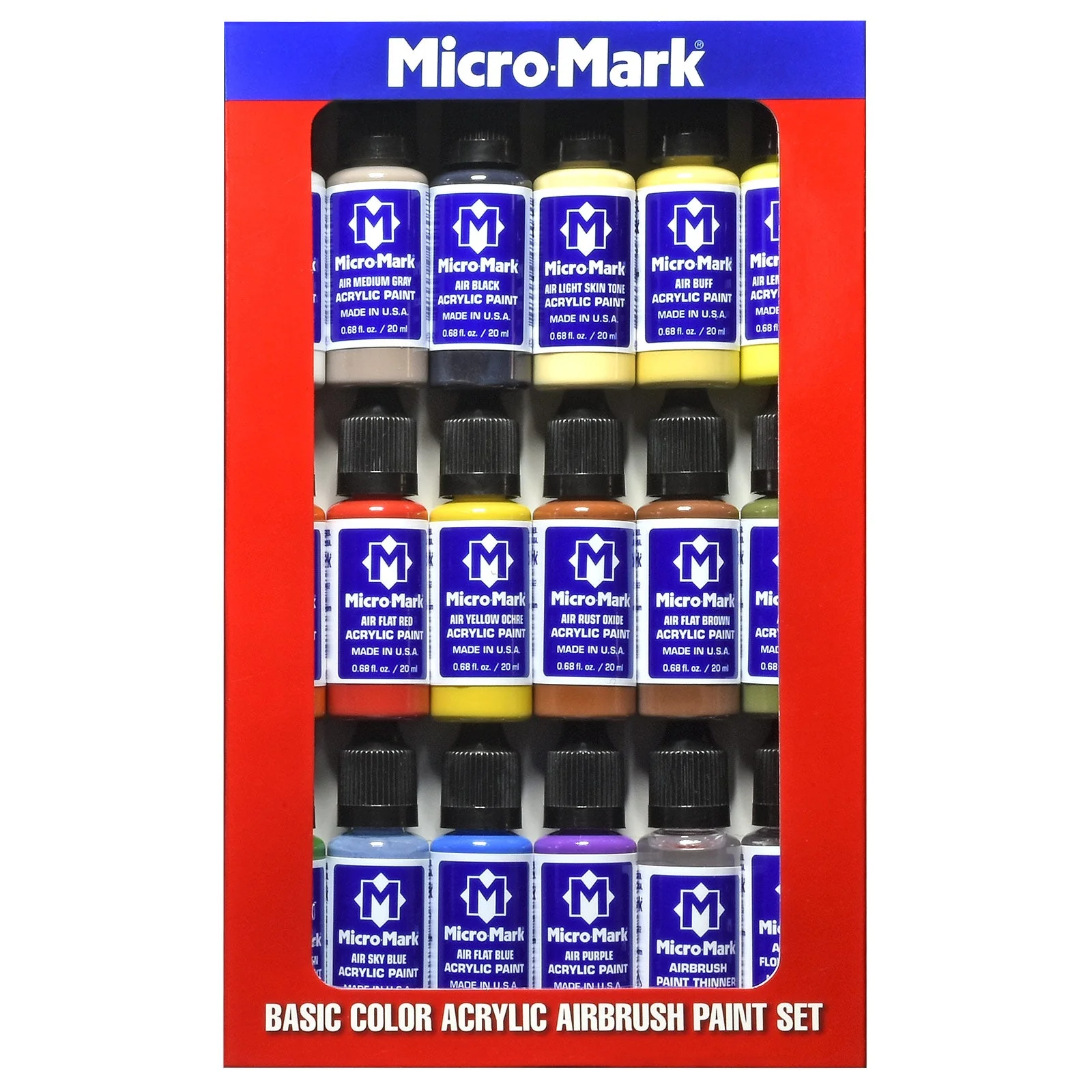 Micro-Mark Basic Color Acrylic Airbrush Paint Set - Image 4