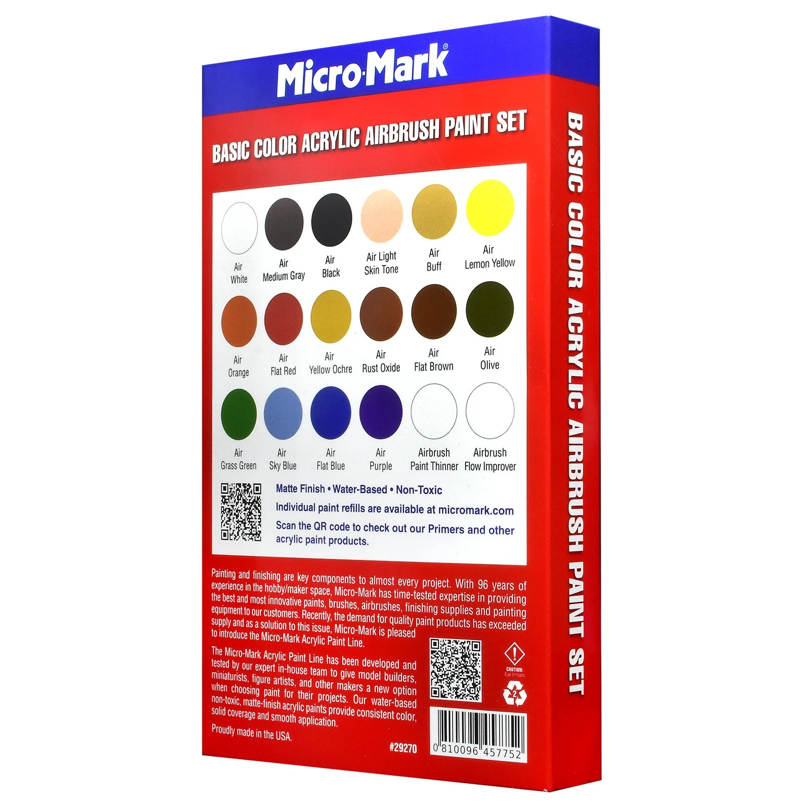 Micro-Mark Basic Color Acrylic Airbrush Paint Set - Image 6