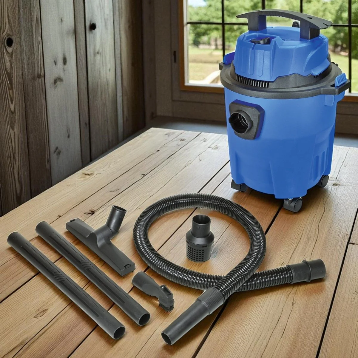 Micro-Mark Mini Wet/Dry Vacuum, 3 Gallon, 4 Horsepower, 4.0 HP AC, Blue - Image 5